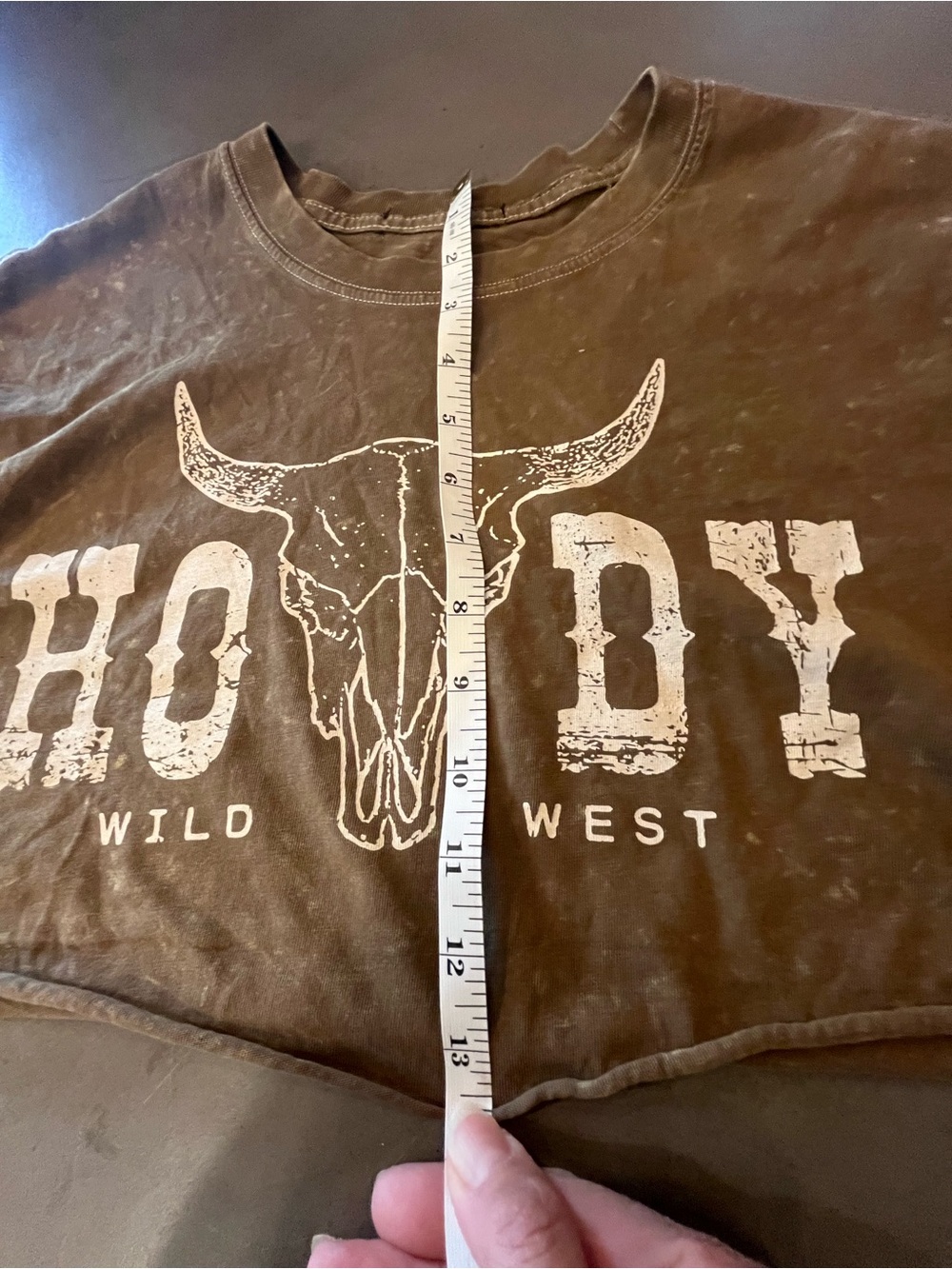 Rodeo 🇺🇸🤠 Cropped 'Howdy Wild West' Graphic Tee - Brown Medium crop - Picture 3 of 5